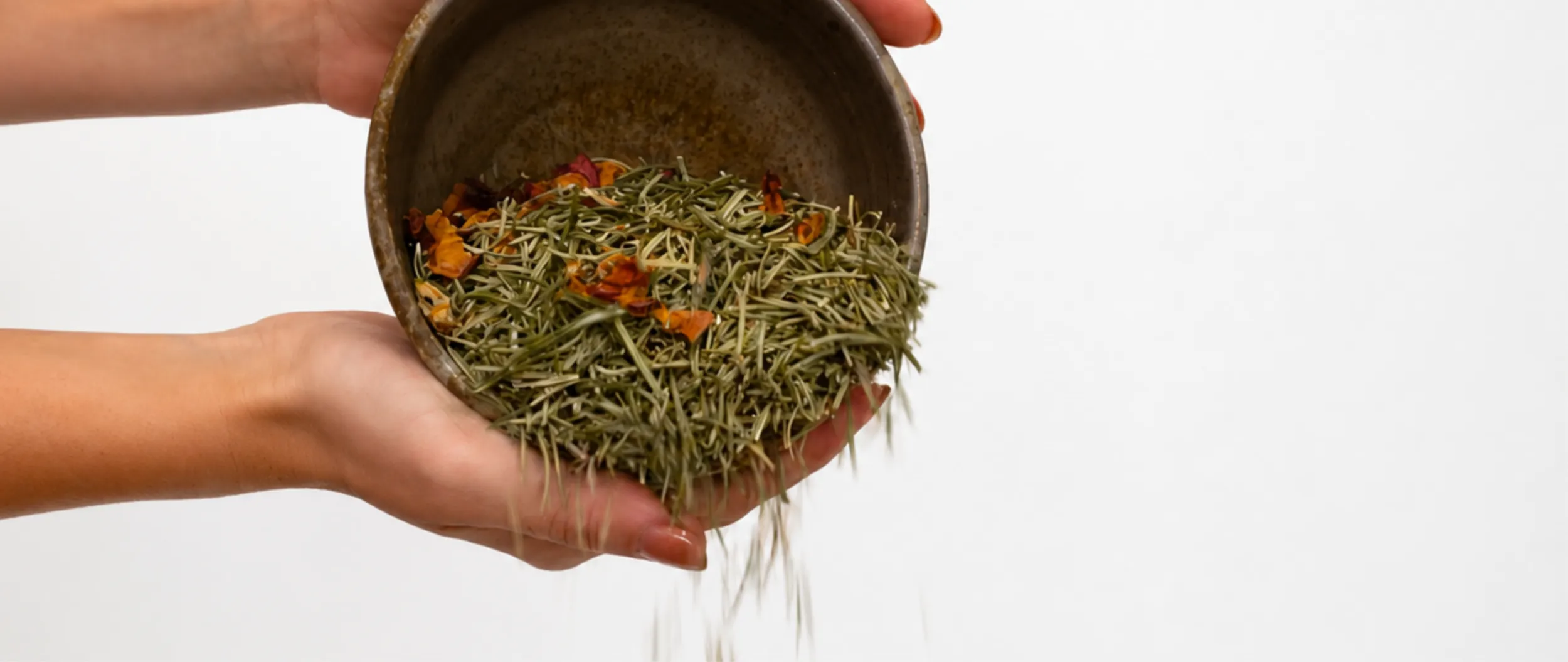 Mans amb herbes aromàtiques de l'Empordà
